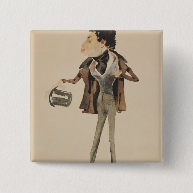 Karikatur von Alexander Dumas Pere Button (Vorderseite)