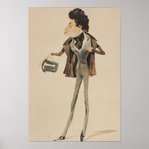 Karikatur von Alexander Dumas Pere Poster