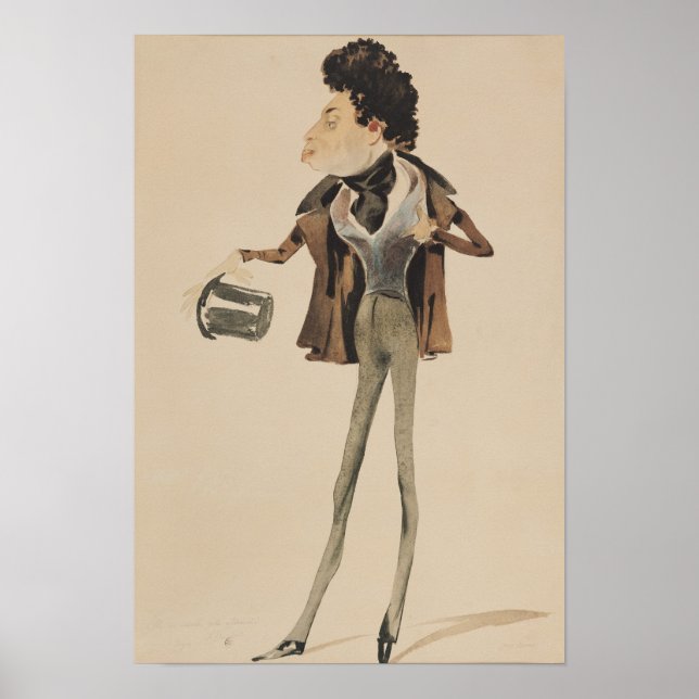 Karikatur von Alexander Dumas Pere Poster (Vorne)