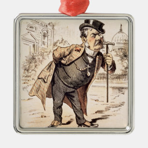 Karikatur von Chester Alan Arthur, c.1883 Silbernes Ornament