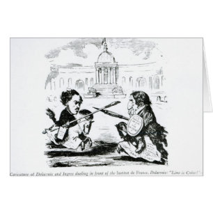 Karikatur von Delacroix und von Ingres