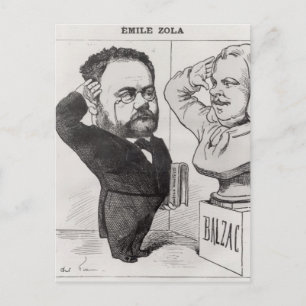 Karikatur von Emile Zola Postkarte