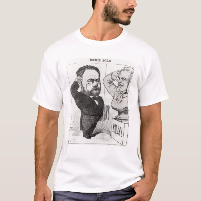 Karikatur von Emile Zola T-Shirt (Vorderseite)