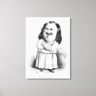 Karikatur von Honore de Balzac Leinwanddruck