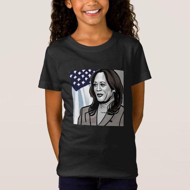 Karikatur von Kamala Harris Political T-Shirt (Vorderseite)