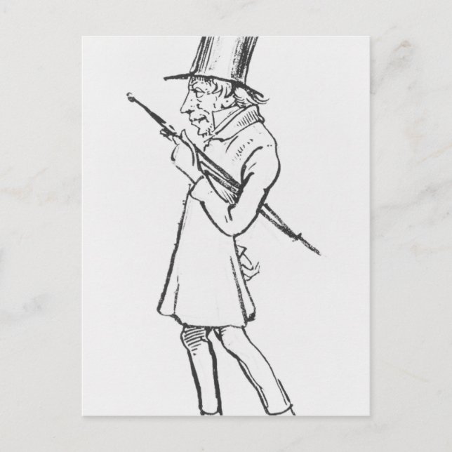 Karikatur von Soren Aabye Kierkegaard Postkarte (Vorderseite)