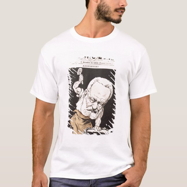 Karikatur von Victor Hugo T-Shirt (Vorderseite)