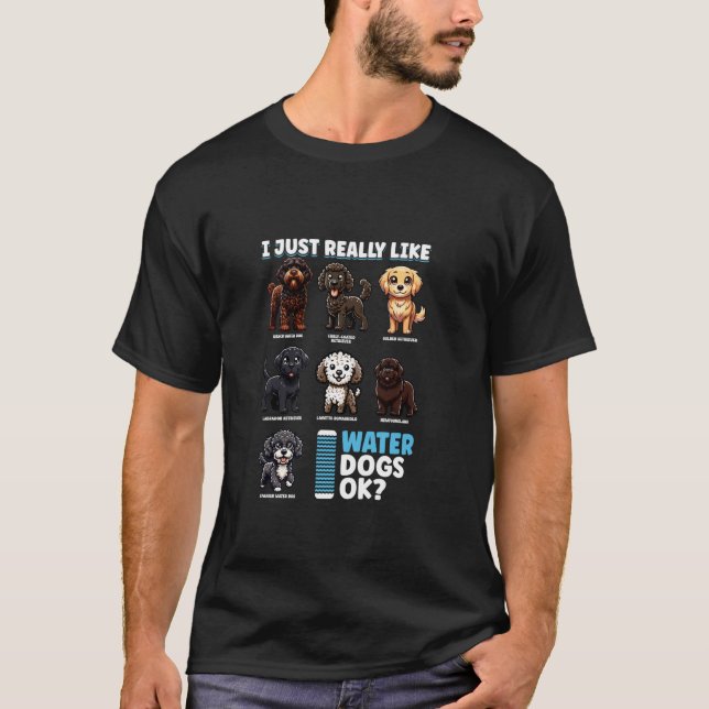 Karikatur-Wasserhunde T-Shirt (Vorderseite)