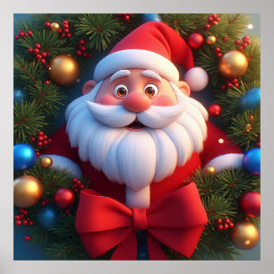 Karikatur Weihnachtsmann Weihnachtsfeiertag Dekora Poster