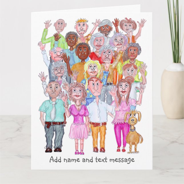 Karikaturen trauriger Menschen Karte (Vorderseite)