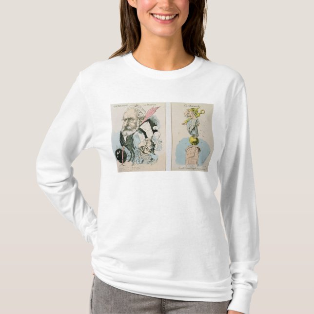 Karikaturen von Victor Hugo und von Napoleon III T-Shirt (Vorderseite)