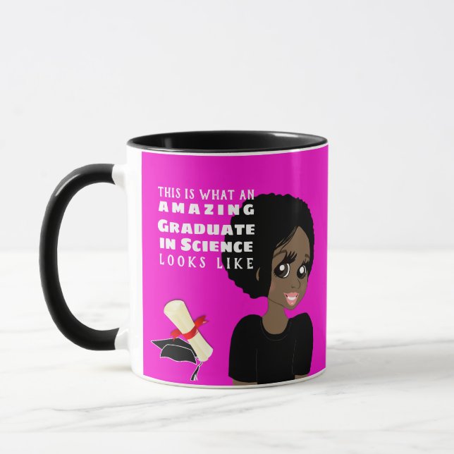 Karikaturengeschenk Schwarze Weibchen nach Cartoon Tasse (Links)