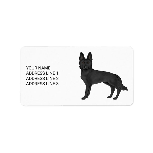 Karikaturenhund mit benutzerdefiniertem Text Adressaufkleber (Vorne)