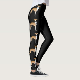 Karikaturenhunde und Hunde aus Weiß und Fawn Leggings