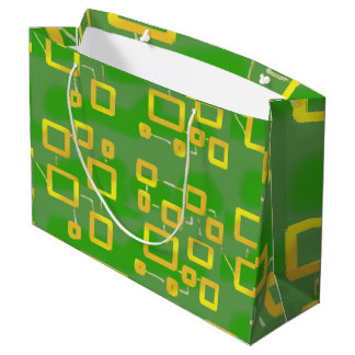 Karikaturhafte grüne geometrische Geschenktüte