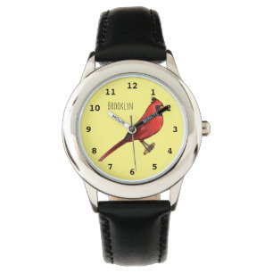 Karikaturillustration des Kardinalvogels Armbanduhr