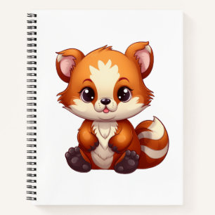 Karikaturillustration des roten Pandas Notizbuch