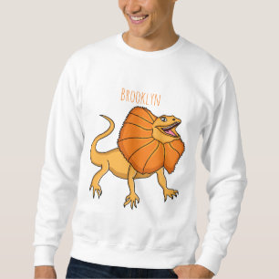 Karikaturillustration einer orangefarbenen Kragene Sweatshirt