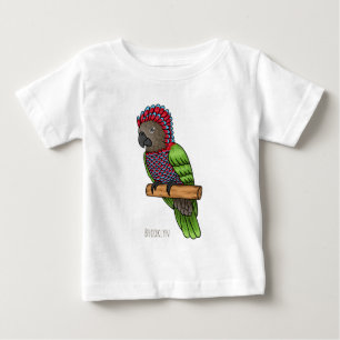 Karikaturillustration eines Falkenkopfpapageien Baby T-shirt