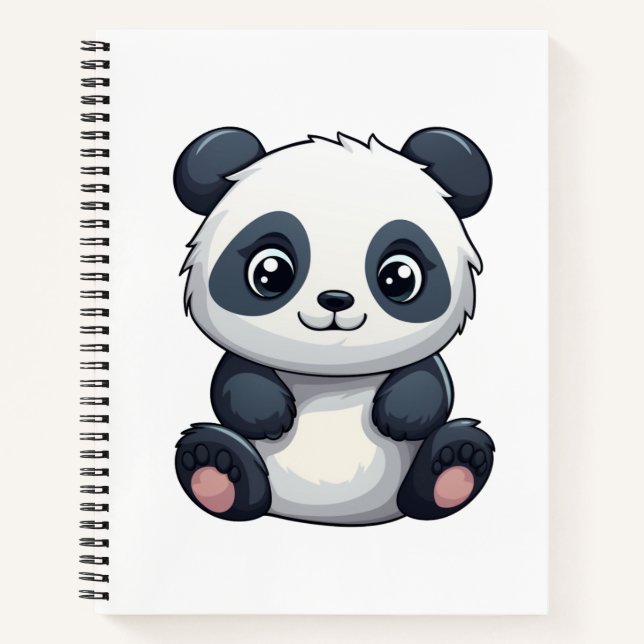 Karikaturillustration eines Pandas Notizbuch (Vorderseite)