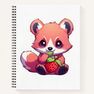 Karikaturillustration eines roten Pandas Notizbuch
