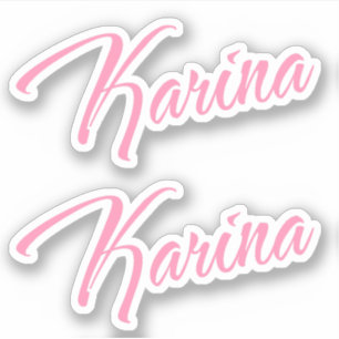 Karina Decorative Name in Pink x2 Aufkleber