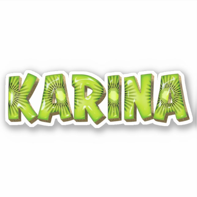 Karina Name Kiwi Design Aufkleber Sticker (Vorderseite)