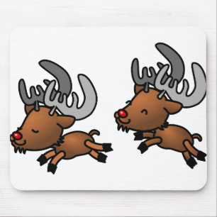 Kariou Rentier Hirsche Wild Happy Jumping Mousepad