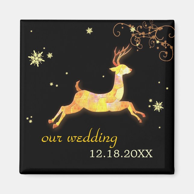 Kariou Winter Wedding Save the Date Magnet (Vorne)