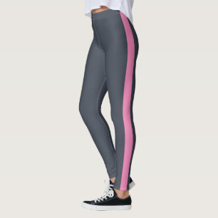 Karkohle Dark Blue Bright Pink Side Panel Leggings