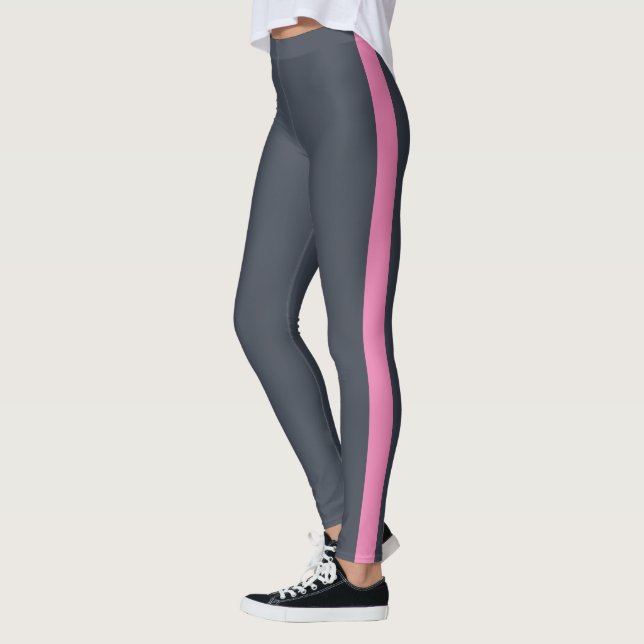 Karkohle Dark Blue Bright Pink Side Panel Leggings (Links)