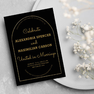 Karkohle Gold spielerische einzigartige Kalligraph Einladung