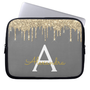 Karkohle Grau-Glitzer-Sparkasse Laptopschutzhülle