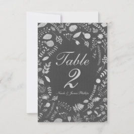Karkohle Grau & Silver Floral Wedding Table Card Einladung