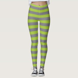 Karkohle Grau und Apfelgrün Leggings