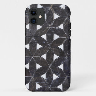 Karkohle Gray Mosaik Blume des Lebensmusters Case-Mate iPhone Hülle