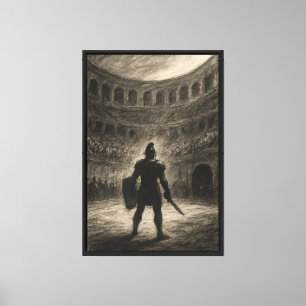 Karkohle Sketch von Gladiator Arena vor dem Kampf Leinwanddruck