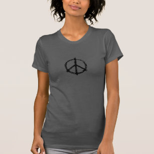 Karkohle-T - Shirt mit schwarzem Friedenszeichen