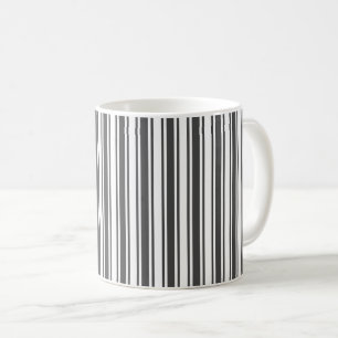 Karkohlestreifen, grau und weiß kaffeetasse