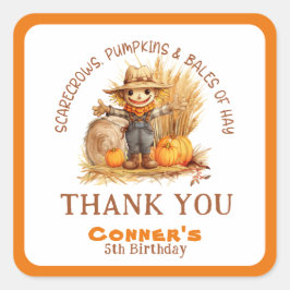 KARKROW PUMPKINS & BALES DES HEUTIGEN GEBURTSTAGS QUADRATISCHER AUFKLEBER