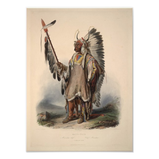 Karl Bodmer - Ein Vorstandsvorsitzender von Mandan Fotodruck (Vorne)