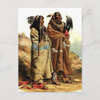 Karl Bodmer-SihChida&MahchsiKarehde,Mandan-Amerika Postkarte