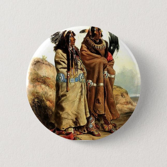 Karl Bodmer-SihChida&MahchsiKarehde, Mandan Button (Vorderseite)