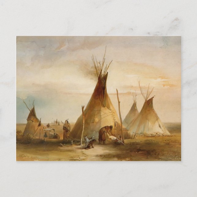 Karl Bodmer - Sioux-Teepee Postkarte (Vorderseite)