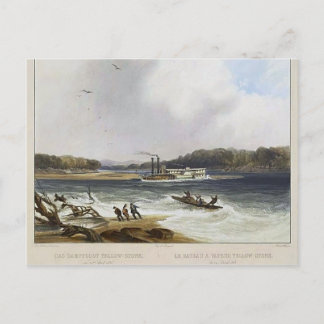 Karl Bodmer-Yellowstone, Damamboat des Missouri Ri Postkarte