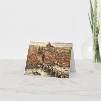 Karl-Brücke in Prag Kunst Vintage | Personalisiere Dankeskarte