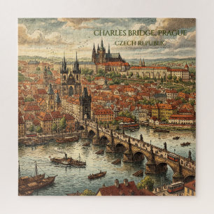 Karl-Brücke in Prag Reise Kunst Vintage Puzzle