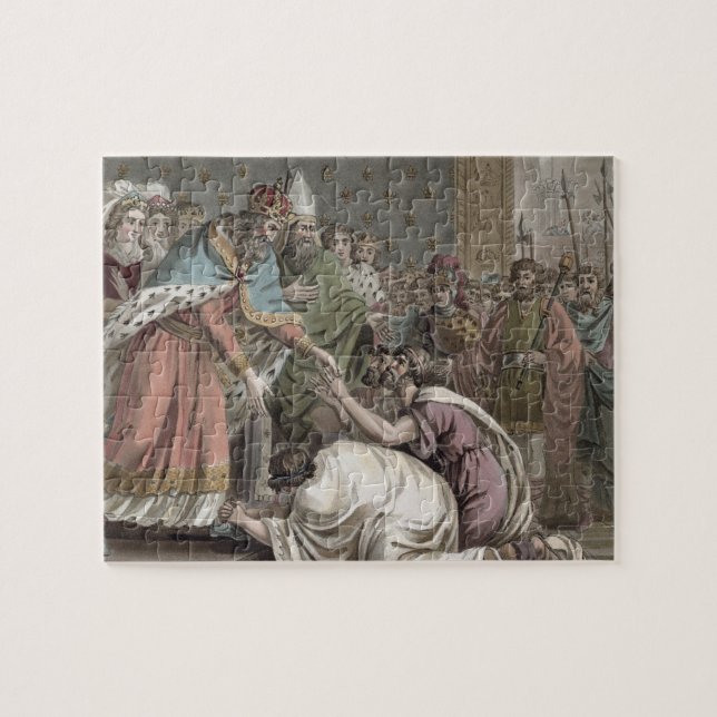 Karl der Große (742-814) empfängt die Botschafter Puzzle (Horizontal)