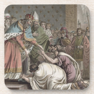 Karl der Große (742-814) empfängt die Botschafter Untersetzer