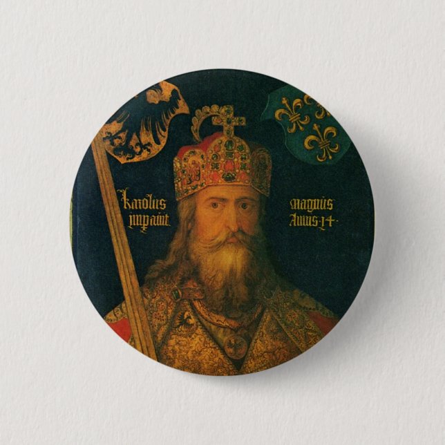 Karl der Große durch Dürer Pinback Knopf Button (Vorderseite)